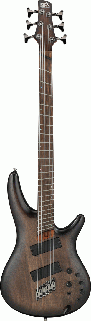 Ibanez SRC6MS 6-string Electric Bass Guitar in Black Stained Burst Low Gloss