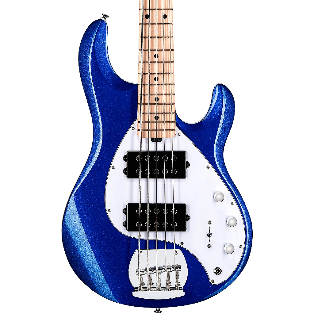 Sterling By Music Man StingRay 5 HH 5 String Bass Guitar in Cobra Blue