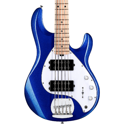 Sterling By Music Man StingRay 5 HH 5 String Bass Guitar in Cobra Blue