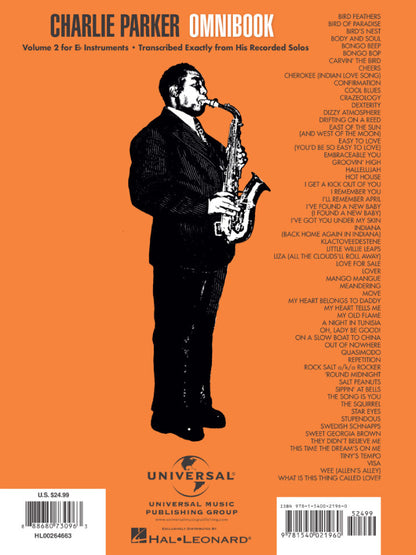Charlie Parker Omnibook Volume 2 For E Flat Instruments