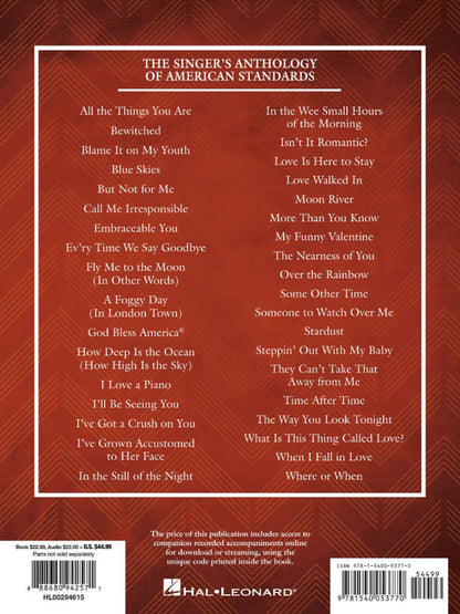 The Singer's Anthology of American Standards Baritone Edition BK/OLA