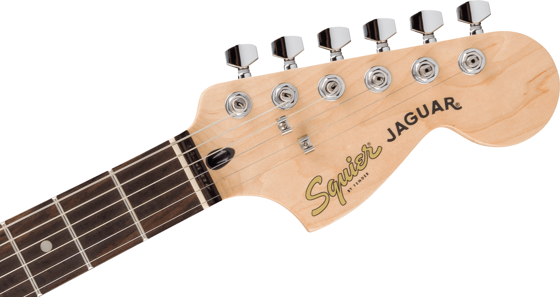 Squier FSR Affinity Series Jaguar, Laurel Fingerboard, White Pickguard in Mystic Surf Green