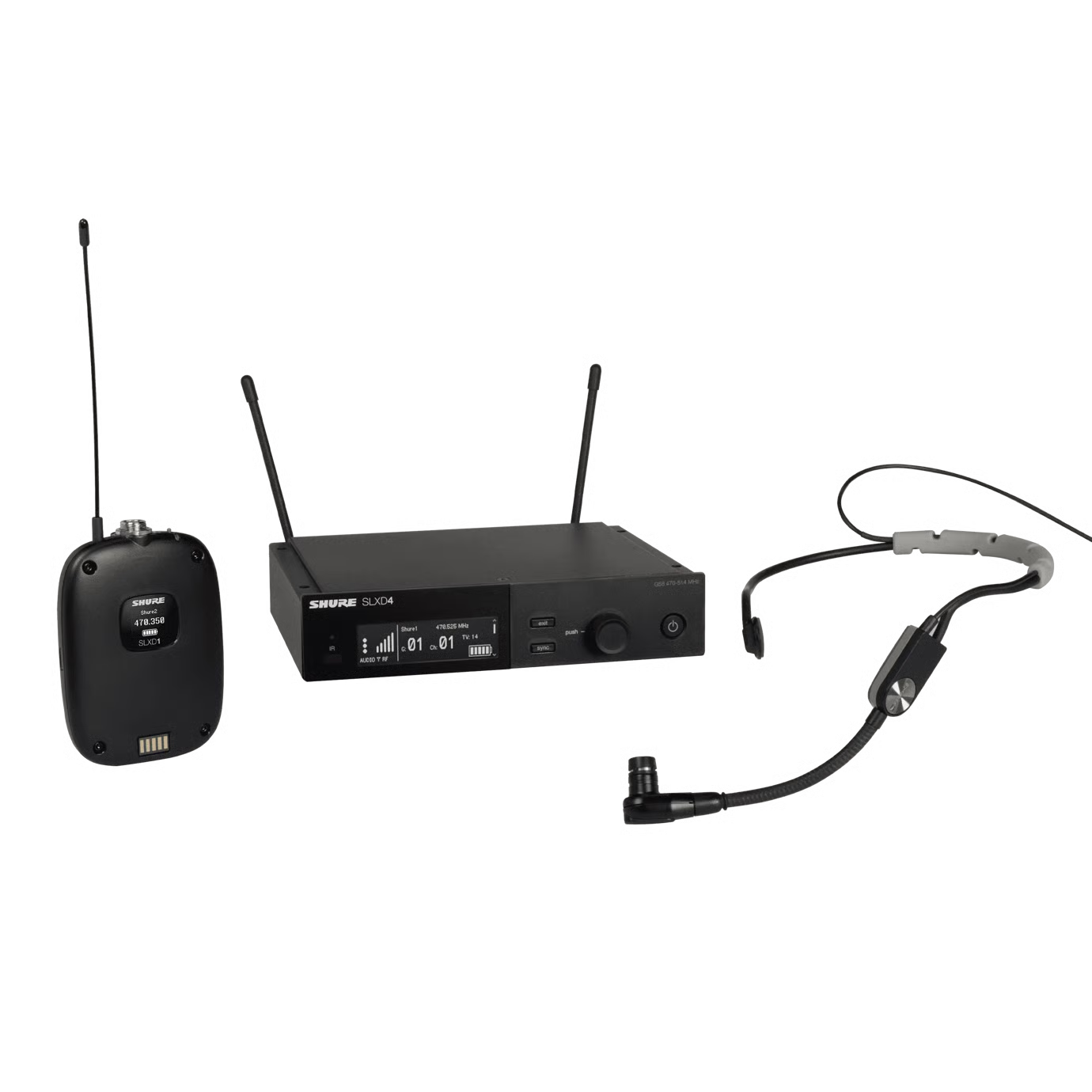 Shure SLXD14/SM35 Wireless System with SLXD1 Bodypack Transmitter and SM35 Headset Microphone Freq H57 = 520-564MHz