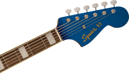 Squier FSR Classic Vibe Bass VI, Laurel Fingerboard, Parchment Pickguard, Matching Headstock in Lake Placid Blue