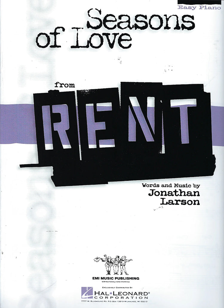 Seasons Of Love From Rent Easy Piano S/S