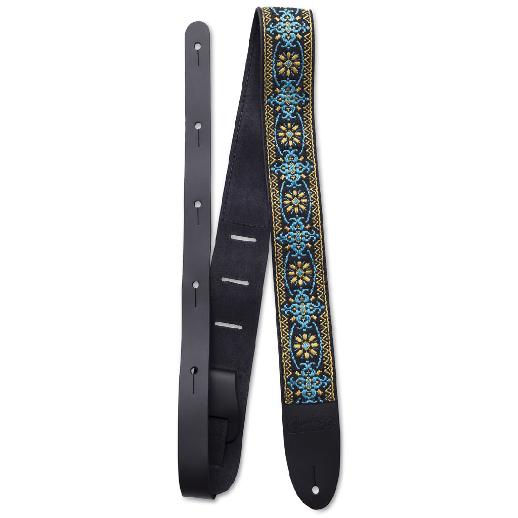 Martin Retro Woven Strap Leather Ends in Yellow