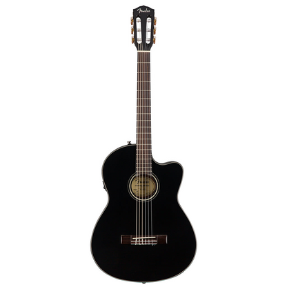 Fender CN140SCE Nylon Thinline, Walnut Fingerboard in Black