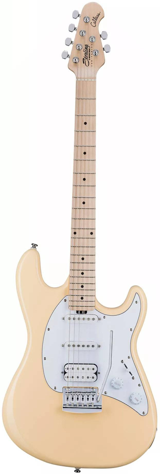 Sterling By Music Man Cutlass HSS Electric Guitar in Vintage Cream