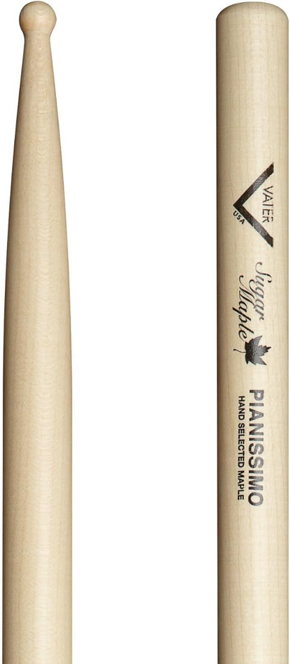 Vater VSMPIANW Sugar Maple Pianissimo Wood Tip Drum Sticks (Pair)