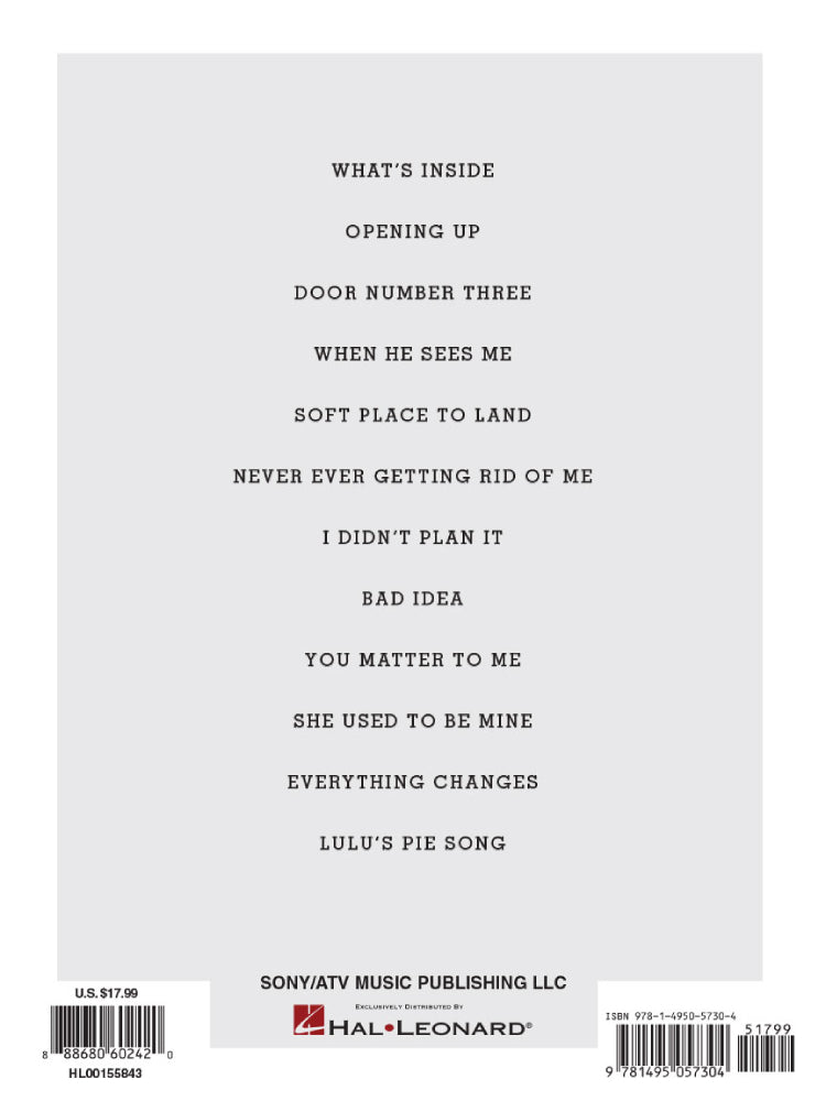 Sara Bareilles What's Inside Songs from Waitress PVG