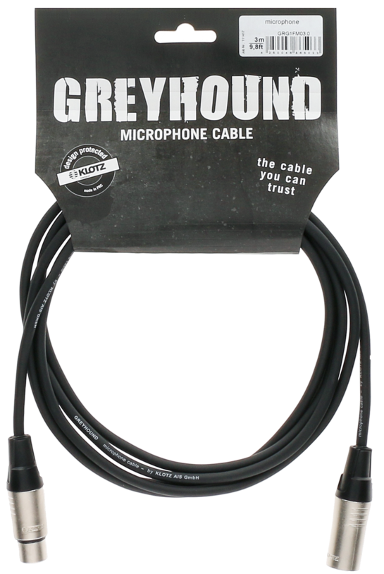 KLOTZ Greyhound Microphone Cable 1m Female XLR to Male XLR