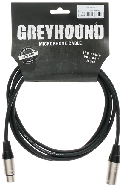 KLOTZ Greyhound Microphone Cable 10m Female XLR to Male XLR