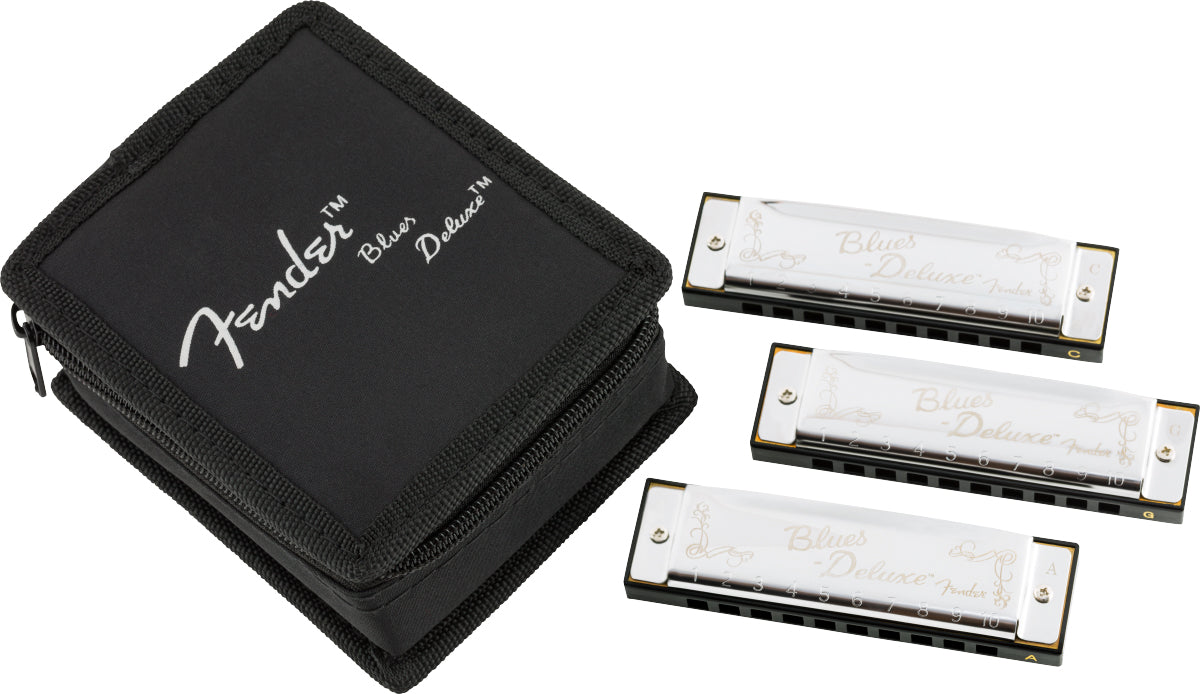 Fender Blues Deluxe Harmonica Pack of 3