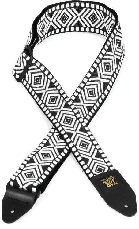 Ernie Ball Classis Jacquard Guitar Or Bass Strap in White Savannah