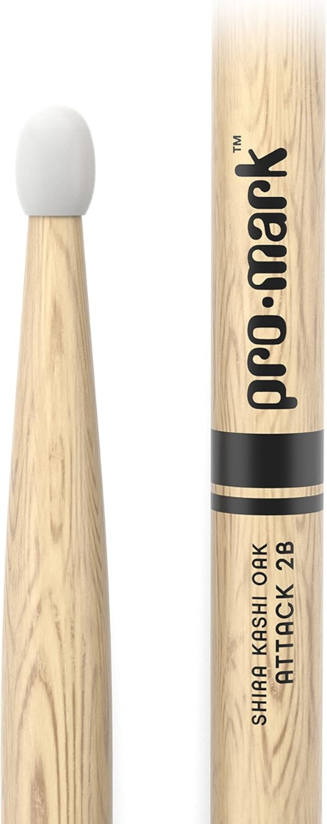 Promark Classic Attack2B Nylon Tip Shira Kashi Oak Drumstick (Pair)