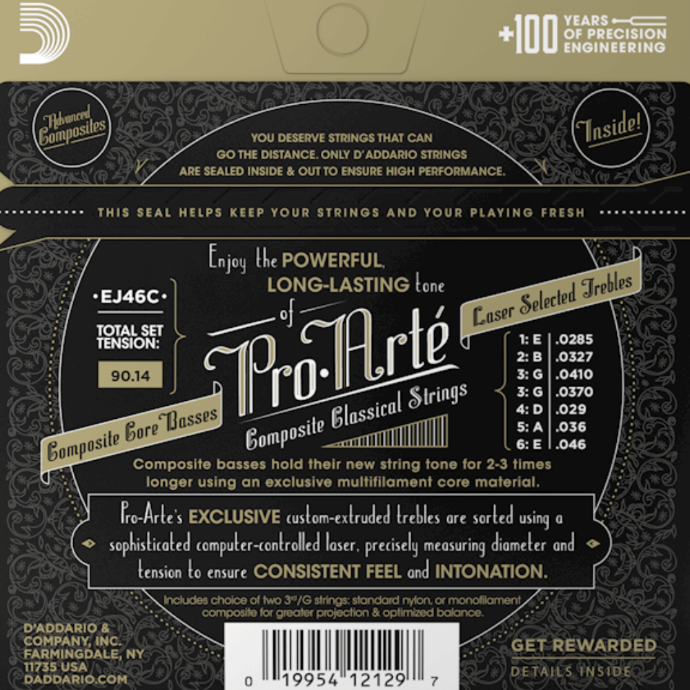 D'Addario EJ46C Pro Arte Composite Classical Guitar Strings Hard Tension