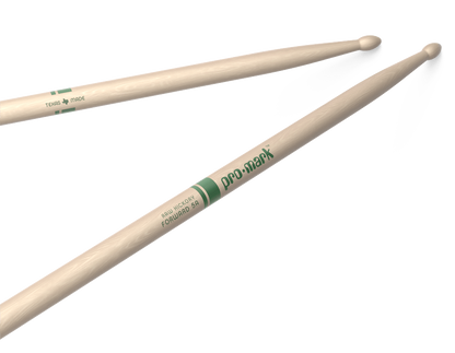 Promark Forward 5A Raw Hickory Wood Tip Natural Drumsticks
