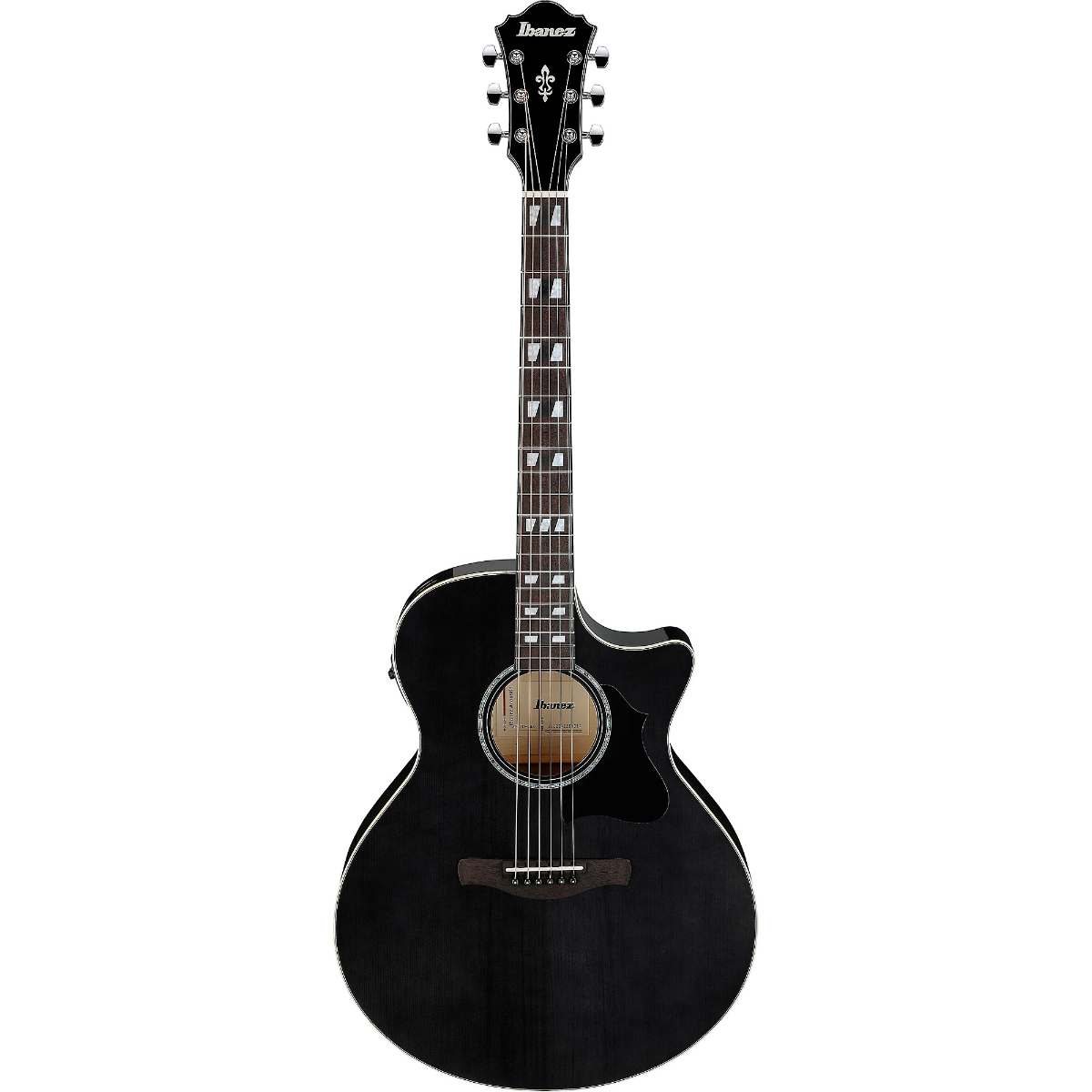 Ibanez AE170 Acoustic Electric Guitar in Transparent Black High Gloss