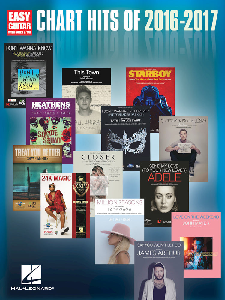 Chart Hits Of 2016-2017 Easy Guitar Notes And Tab