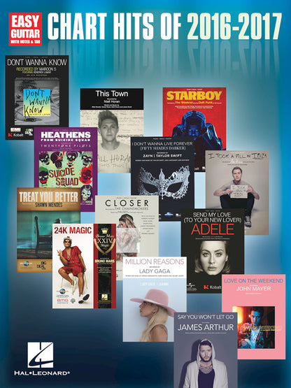 Chart Hits Of 2016-2017 Easy Guitar Notes And Tab