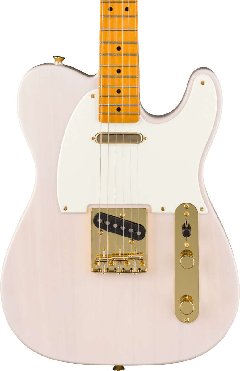 Squier FSR Classic Vibe '50s Telecaster, Maple Fingerboard, Parchment Pickguard in Gold Hardware, White Blonde
