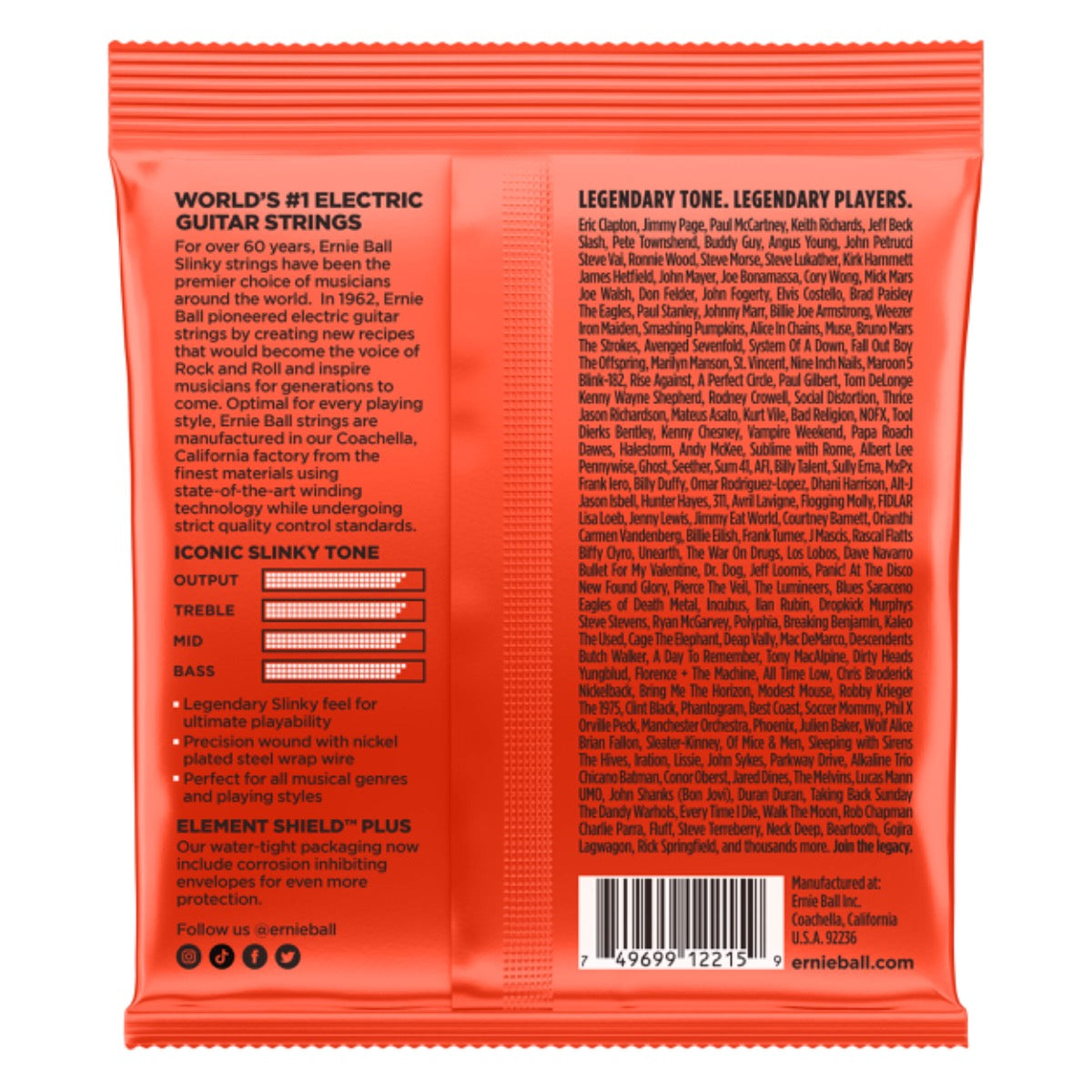 Ernie Ball Skinny Top Heavy Bottom Slinky Nickel Wound Electric Guitar Strings 10-52 Gauge