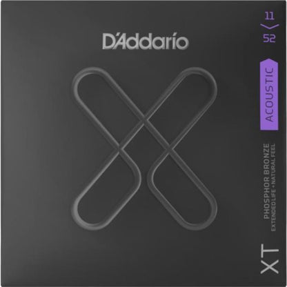 D'Addario XT Phosphor Bronze Acoustic Guitar Strings Custom Light 11-52 Gauge