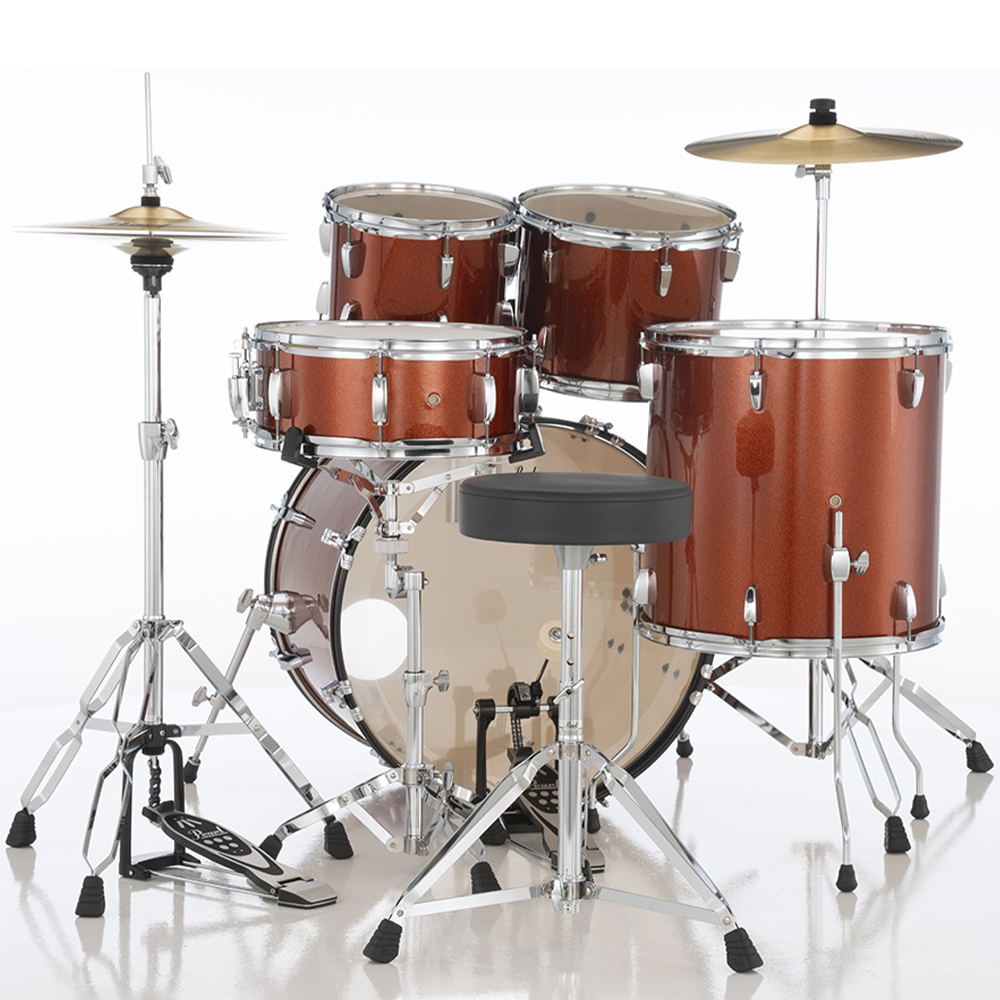 Pearl Roadshow-Plus 5-Piece Drum Kit with Pearl Cymbal Pack in Burnt Orange Sparkle