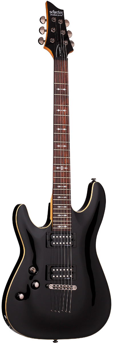 Schecter Omen-6 Left Handed Electric Guitar in Gloss Black