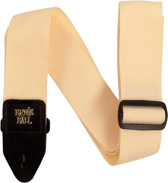 Ernie Ball Polypro Guitar Or Bass Strap in Cream & Black