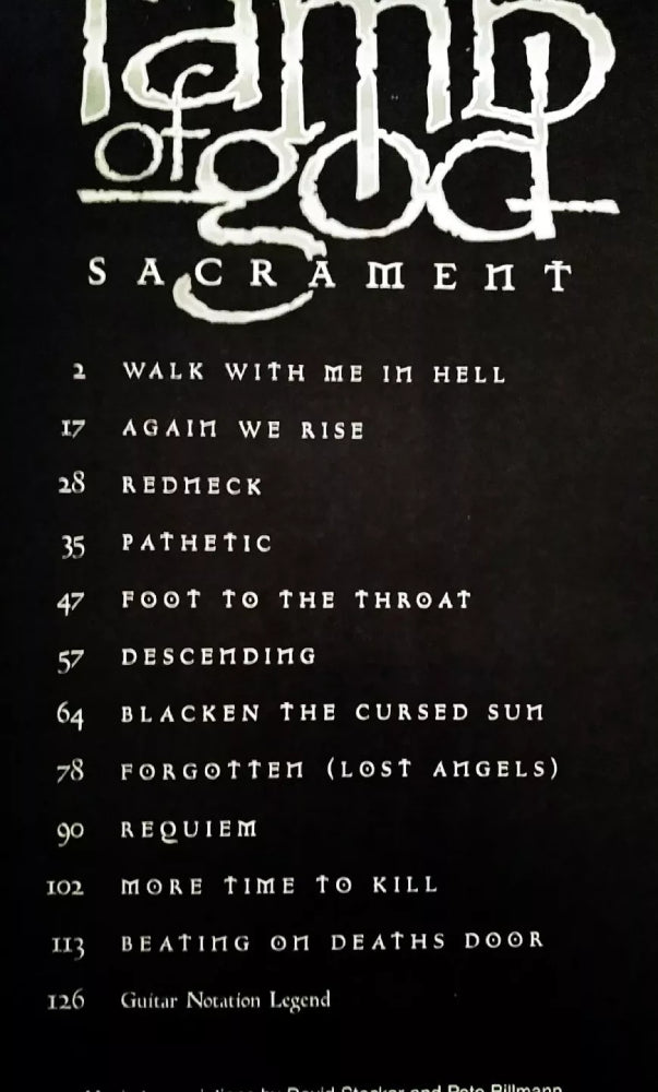 Lamb of God Sacrament Recorded Version Guitar Tab