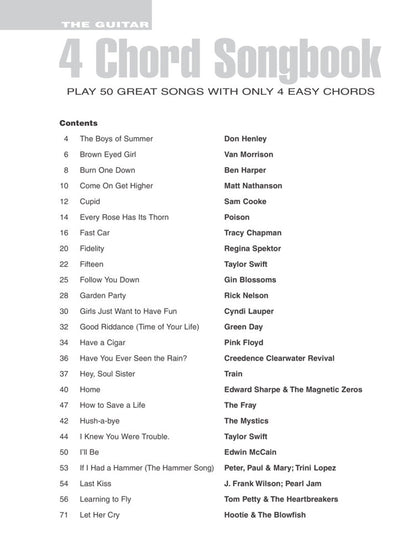 The Guitar 4-Chord Songbook G-C-D-Em Guitar Tab