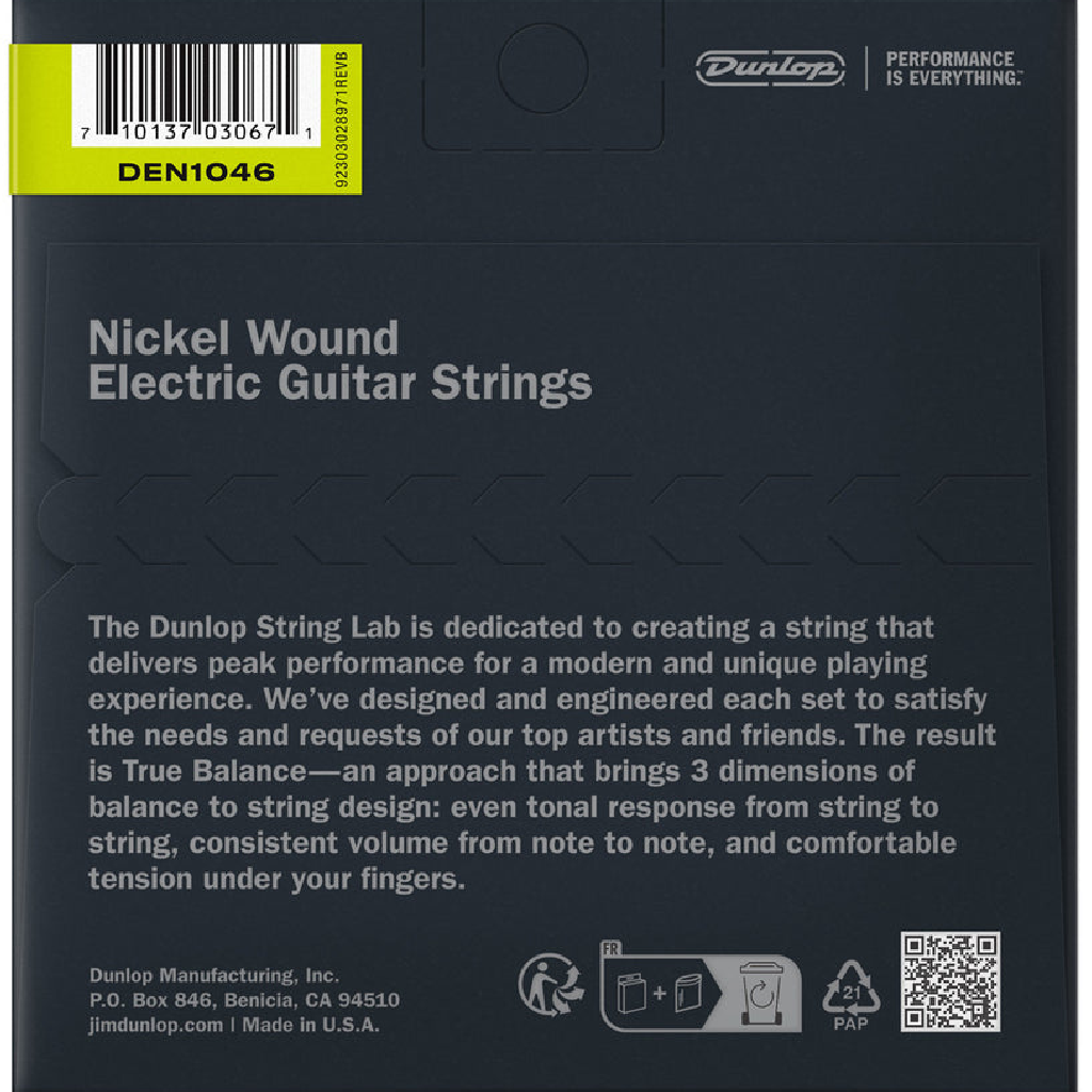 Dunlop Nickel Plated Steel Medium Electric Guitar Strings 10-46 Gauge