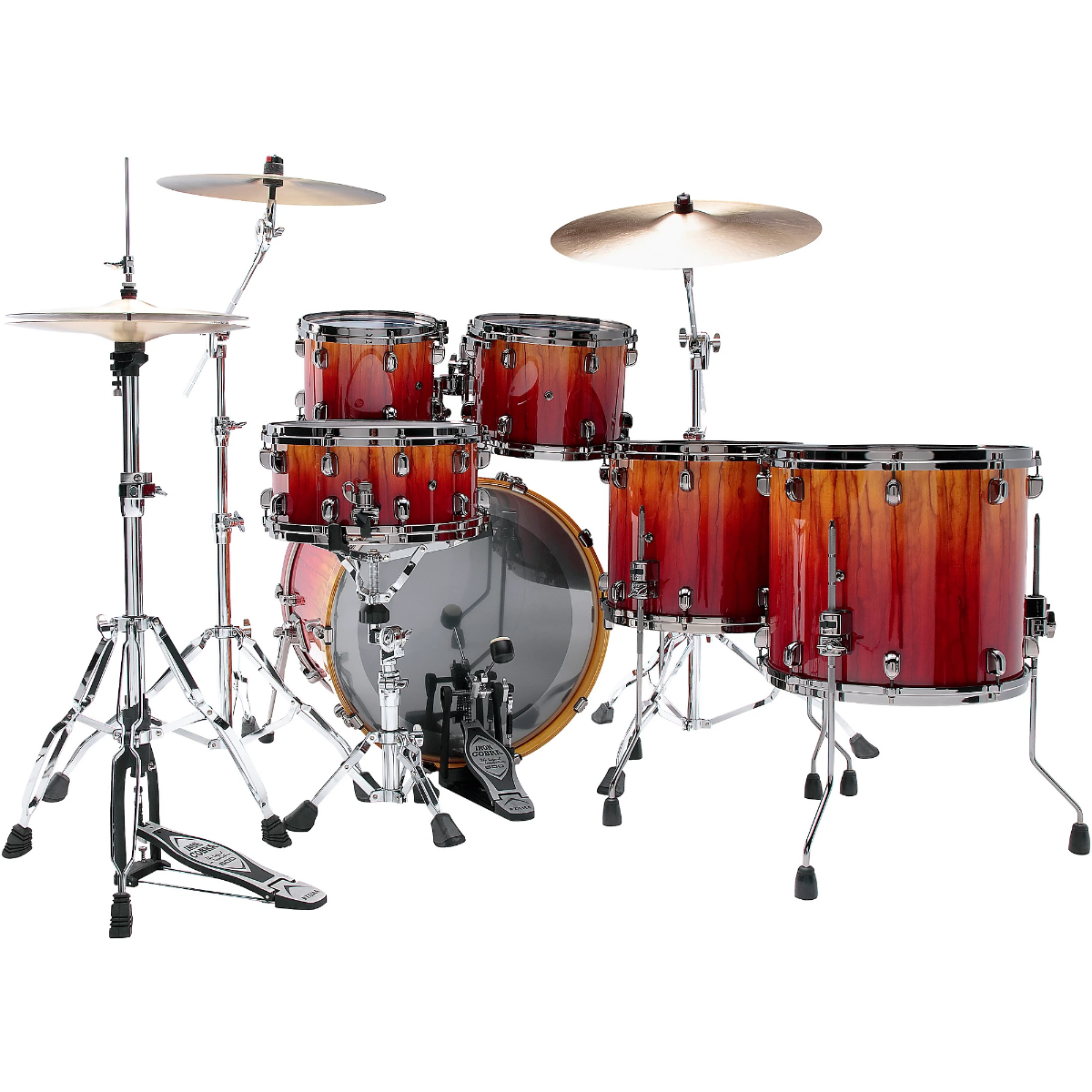TAMA WBS52RZBBS-VBF Limited Edition Starclassic Walnut/Birch 5-Piece Shell Pack  in Vermilion Bosse Fonce Fade
