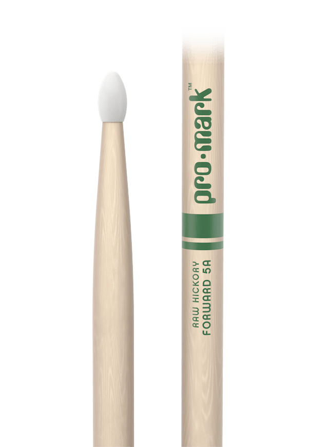 Promark Forward 5A Raw Hickory Nylon Tip Natural Drumsticks