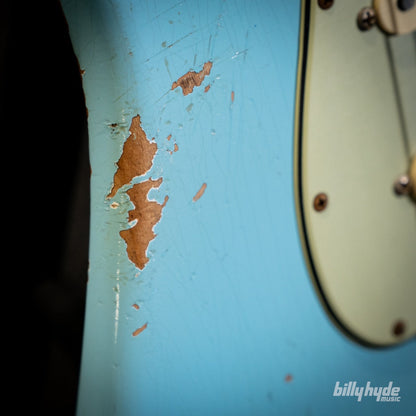 Fender Custom Shop Limited Edition 1964 L-Series Stratocaster Heavy Relic Electric Guitar in Aged Daphne Blue