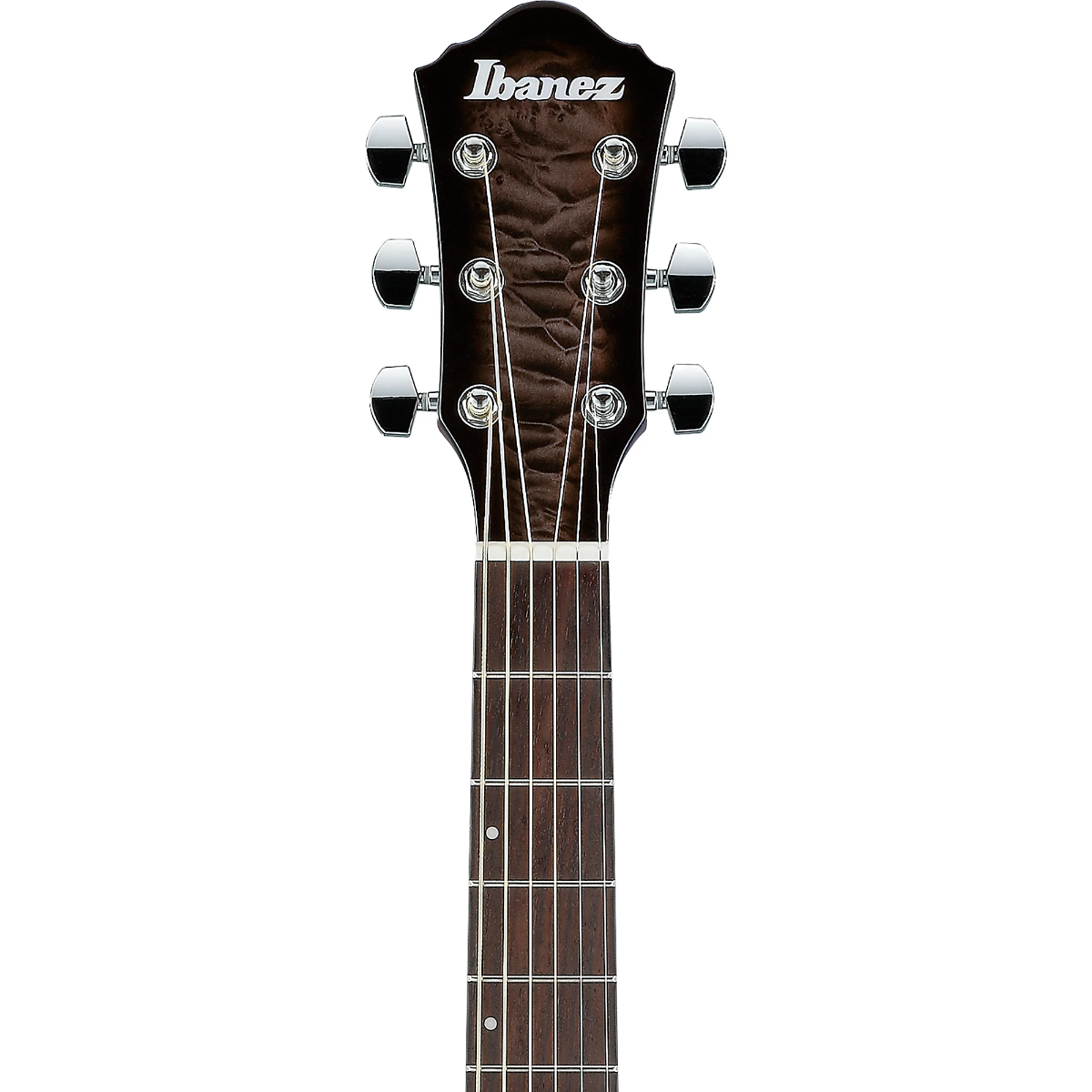 Ibanez AEWC16QA Acoustic Guitar in Transparent Black Sunburst High Gloss top, Dark Brown High Gloss back and sides
