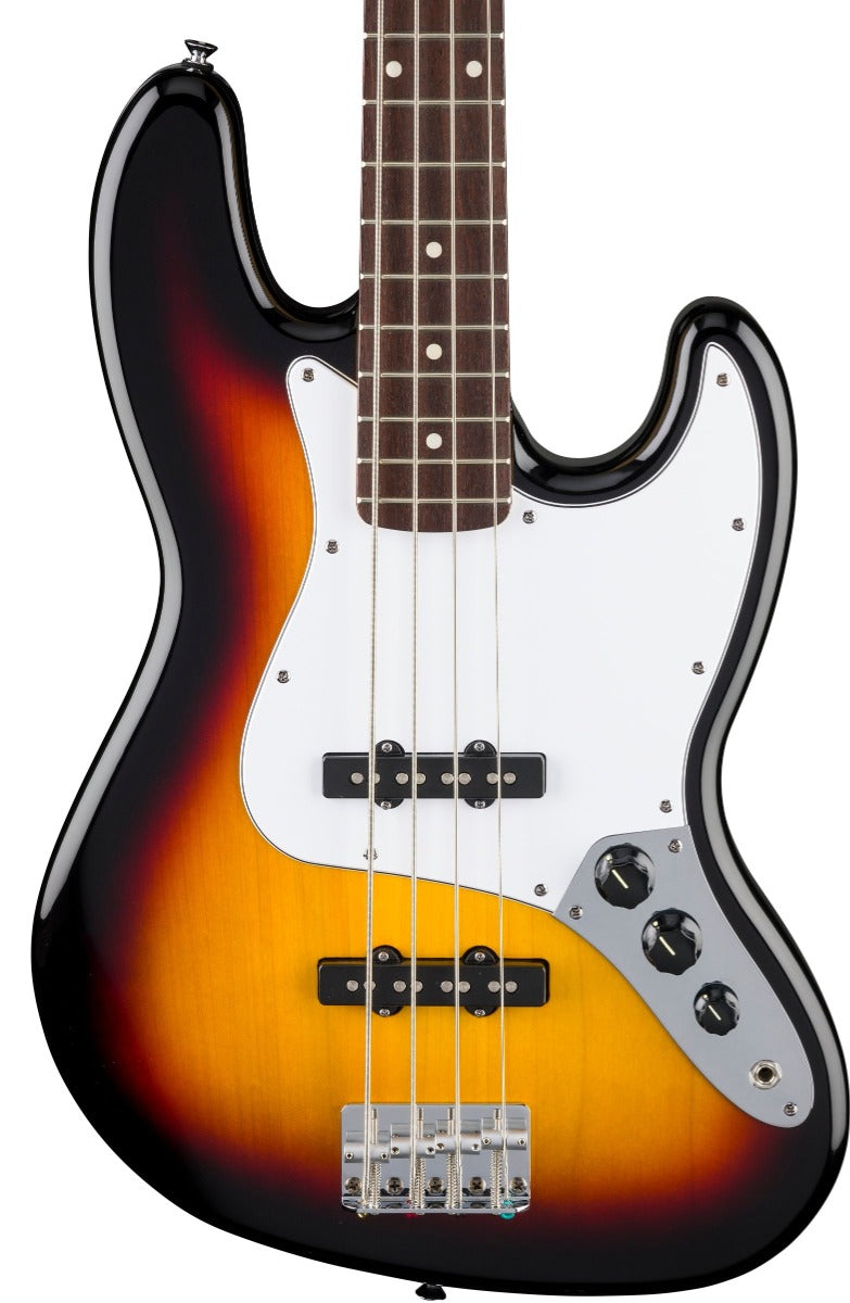 Fender Standard Jazz Bass, Laurel Fingerboard, White Pickguard in 3-Color Sunburst