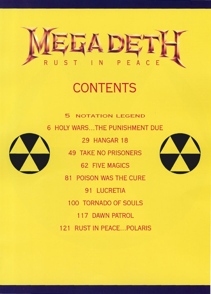 Megadeth Rust in Peace Recorded Version Guitar Tab