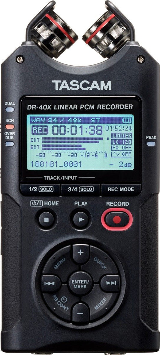 Tascam DR 40X Four Track Digital Audio Recorder and USB Audio Interface