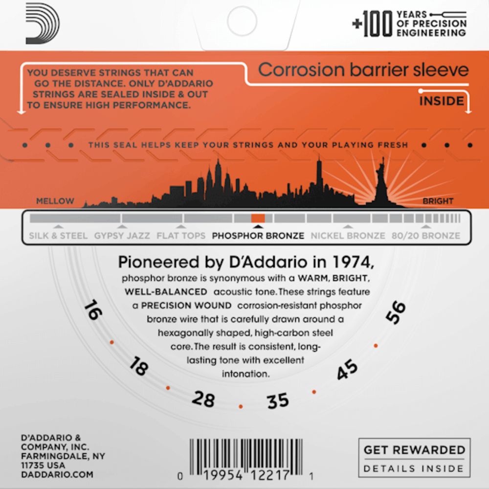 D'Addario EJ42 Resophonic Guitar Strings 16-56 Gauge