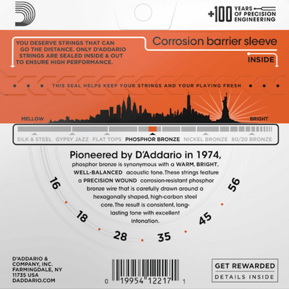D'Addario EJ42 Resophonic Guitar Strings 16-56 Gauge