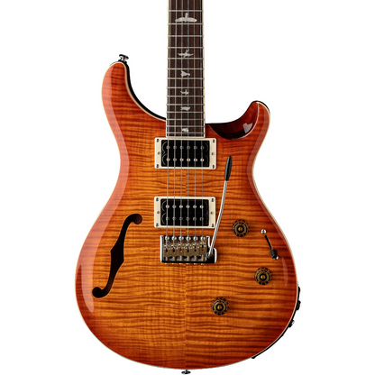 PRS SE Custom 24 Semi Hollow Piezo Electric Guitar in Vintage Sunburst