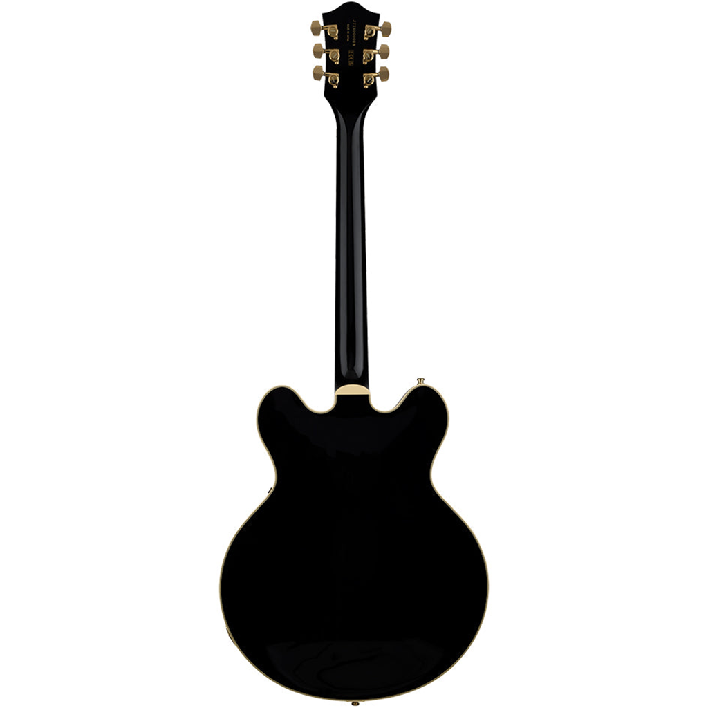 Gretsch Broadkaster LX Center Block with String Thru Bigsby and Gold Hardware in Black