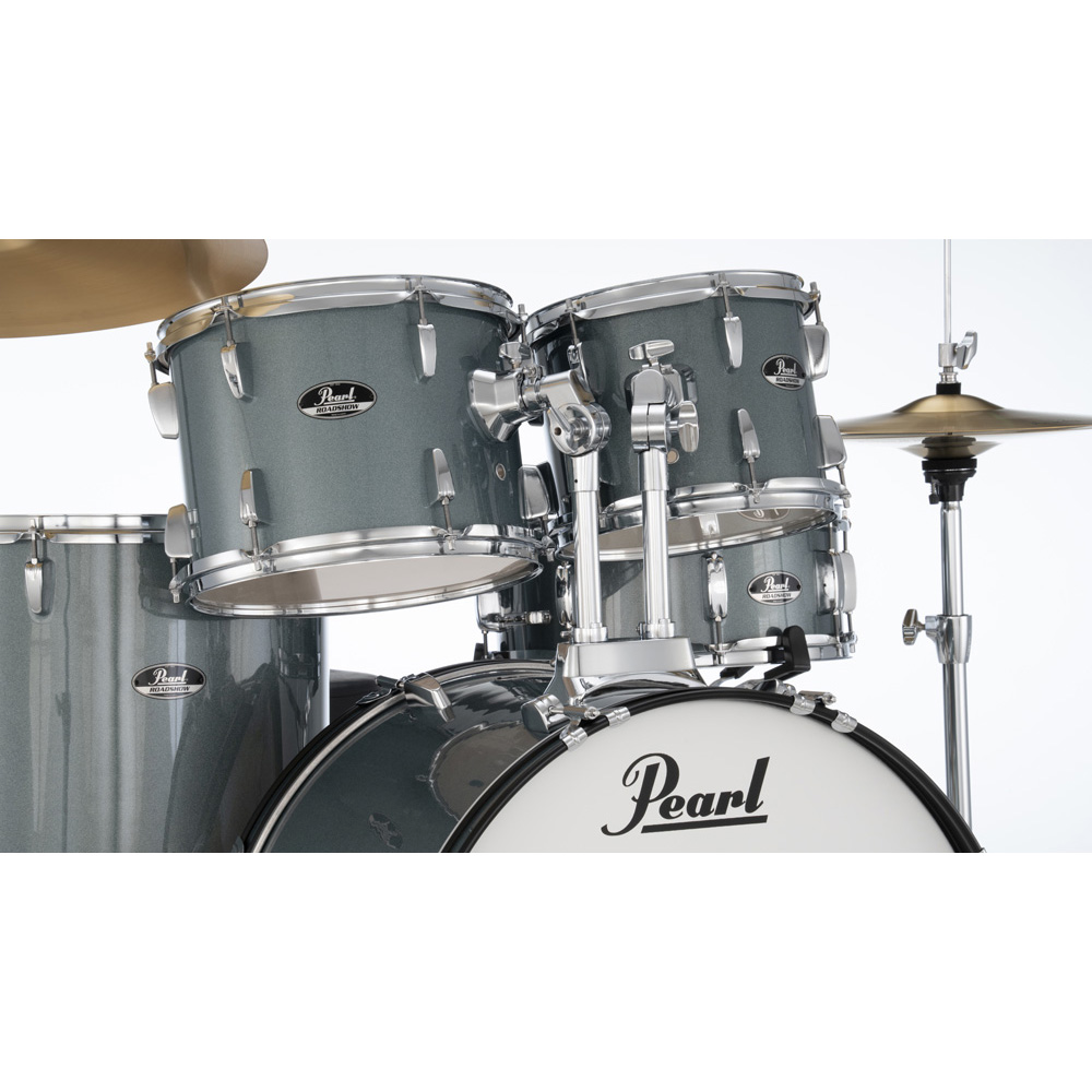 Pearl Roadshow-Plus 5-Piece Drum Kit with Pearl Cymbal Pack in Aqua Blue Glitter