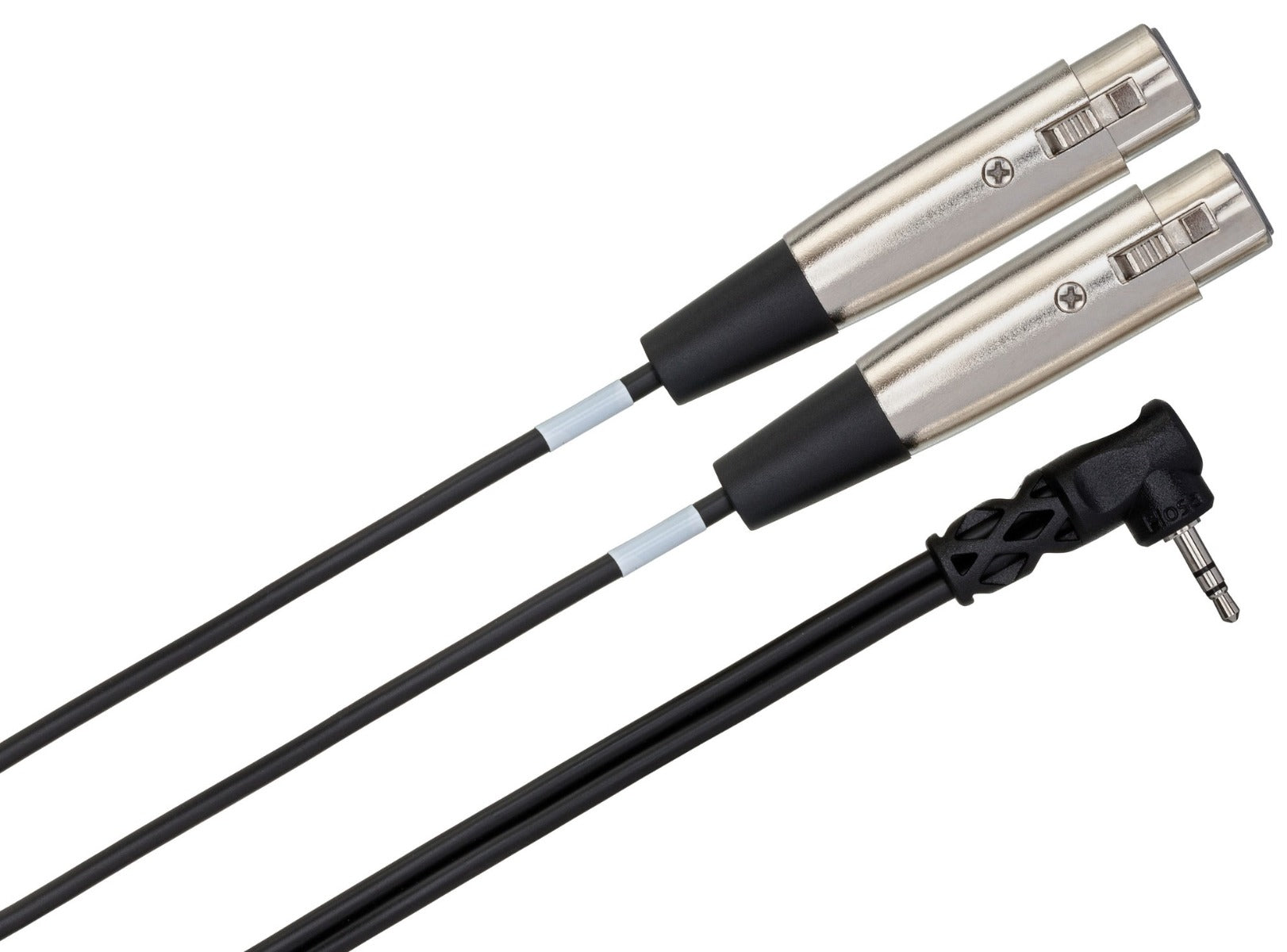 HOSA CYX401F Microphone Cable Dual XLR3F to Right Angle 3.5 mm TRS 1Ft