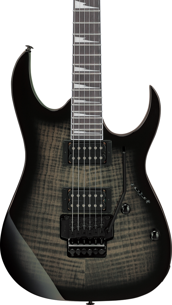 Ibanez GIO GRG320FA Electric Guitar in Transparent Black Sunburst