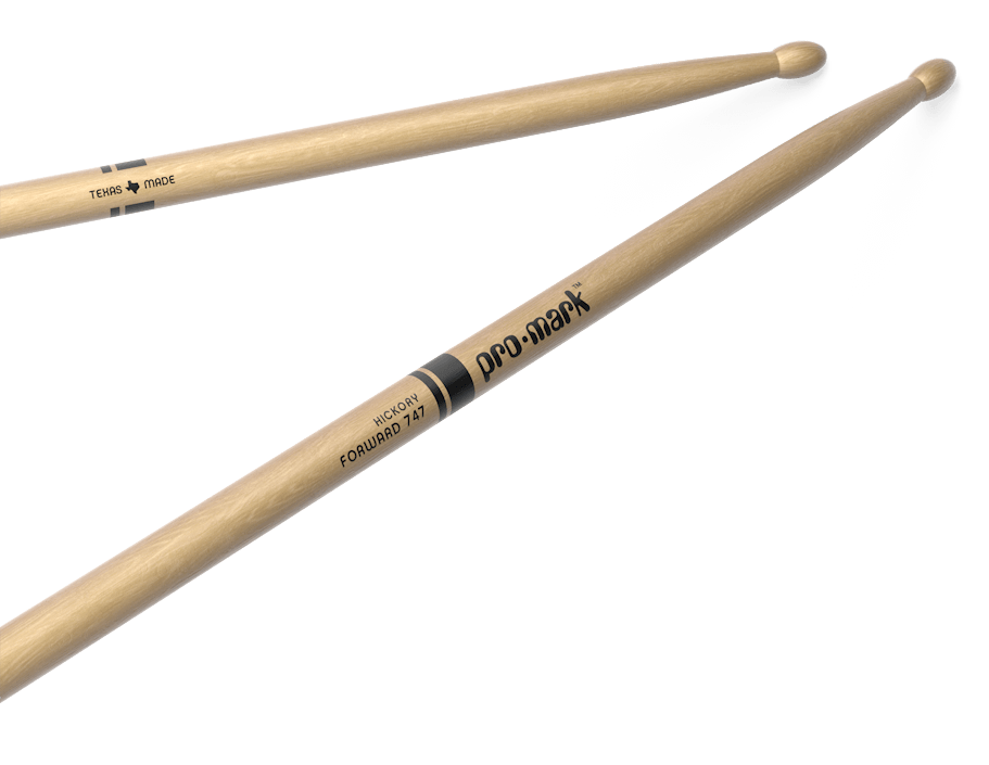 Promark Forward 747 Lacquered Hickory Wood Tip Drumsticks