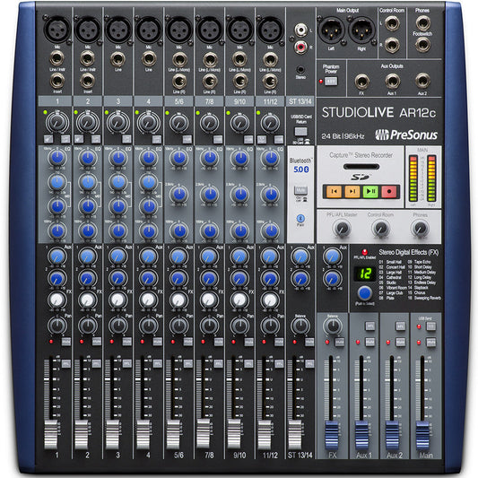 PreSonus StudioLive AR12c 12 channel USB C Compatible Audio Interface / Mixer / Recorder