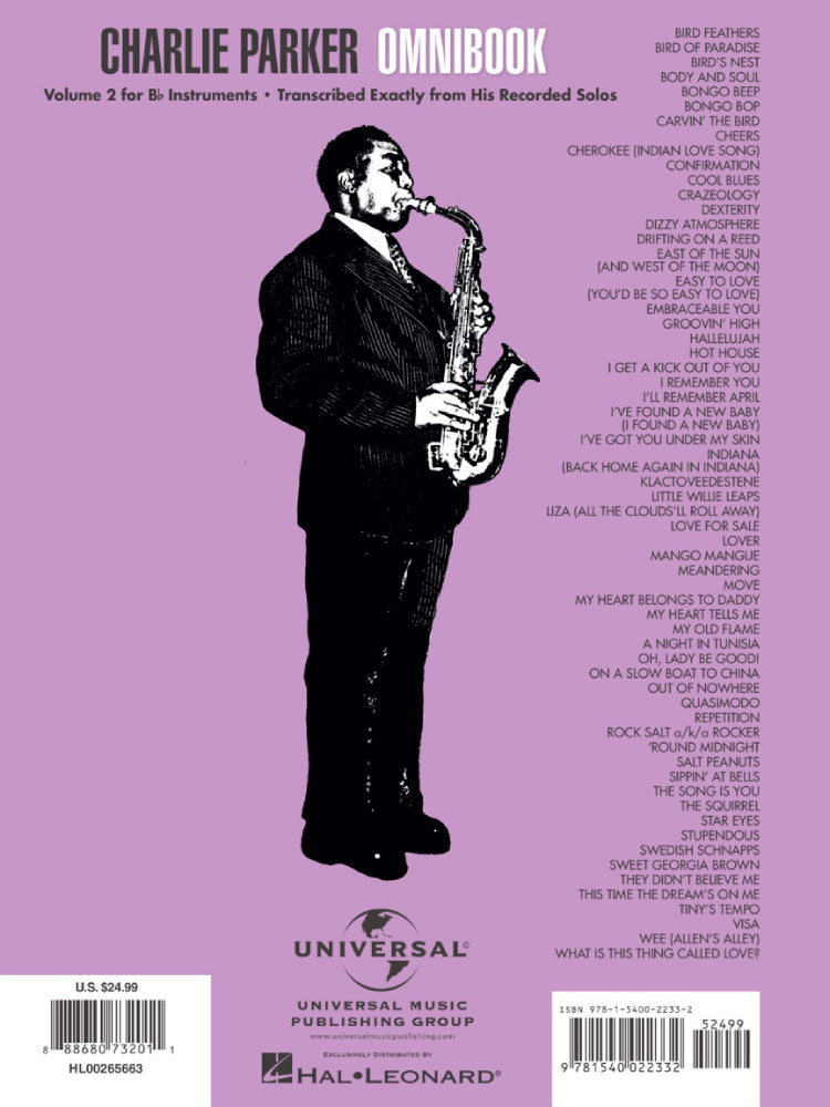 Charlie Parker Omnibook Volume 2 For B Flat Instruments